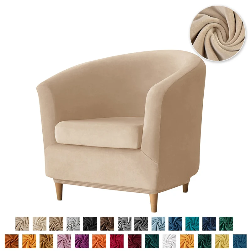 New Elastic Velvet Club Bath Tub Armchair Covers Stretch Soft Single Sofa Chair Slipcover Bar Counter with Seat Cover Home Hotel - Image 13