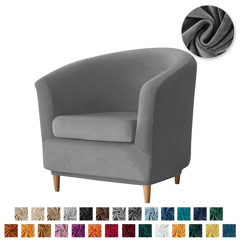 New Elastic Velvet Club Bath Tub Armchair Covers Stretch Soft Single Sofa Chair Slipcover Bar Counter with Seat Cover Home Hotel - Image 15