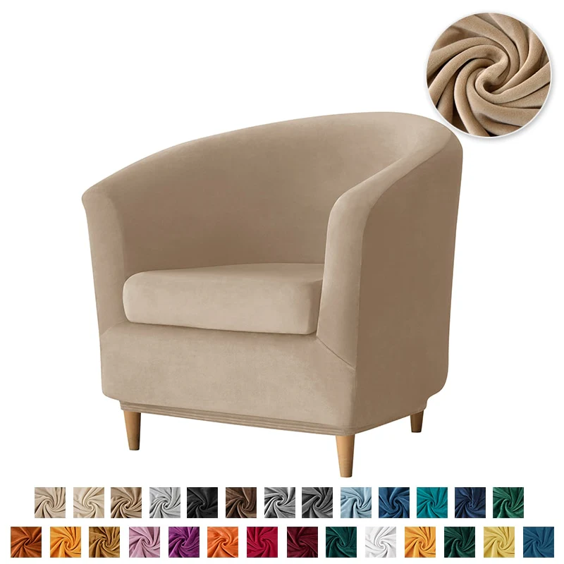 New Elastic Velvet Club Bath Tub Armchair Covers Stretch Soft Single Sofa Chair Slipcover Bar Counter with Seat Cover Home Hotel - Image 26