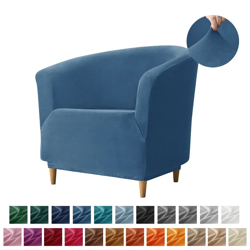 New Elastic Velvet Club Bath Tub Armchair Covers Stretch Soft Single Sofa Chair Slipcover Bar Counter with Seat Cover Home Hotel - Image 34