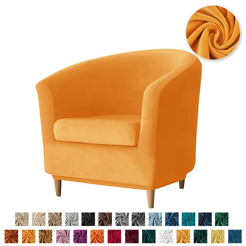 New Elastic Velvet Club Bath Tub Armchair Covers Stretch Soft Single Sofa Chair Slipcover Bar Counter with Seat Cover Home Hotel - Image 8