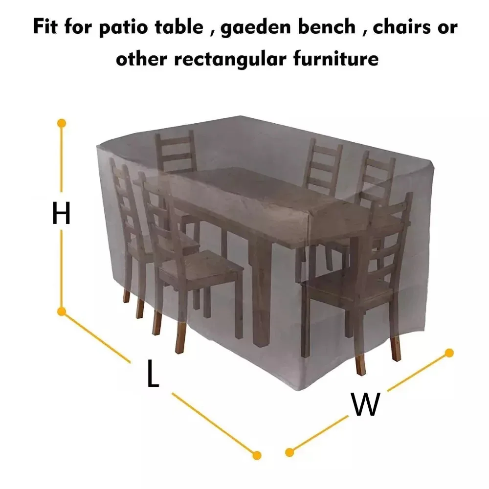Outdoor Furniture Covers Garden Patio Protective Cover Oxford Cloth Furniture Dust Cover Waterproof Rattan Table and Chair Sofa Cover - Image 3