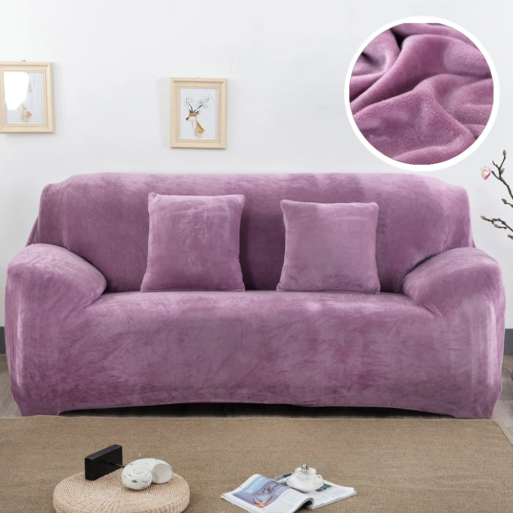 Plush Thicken Sofa Cover Stretch Corner Elastic Couch Covers Blankets Sectional Slipcover Decor 1/2/3/4 Seater L Shape Seat Slipcovers Settee Covers - Image 10