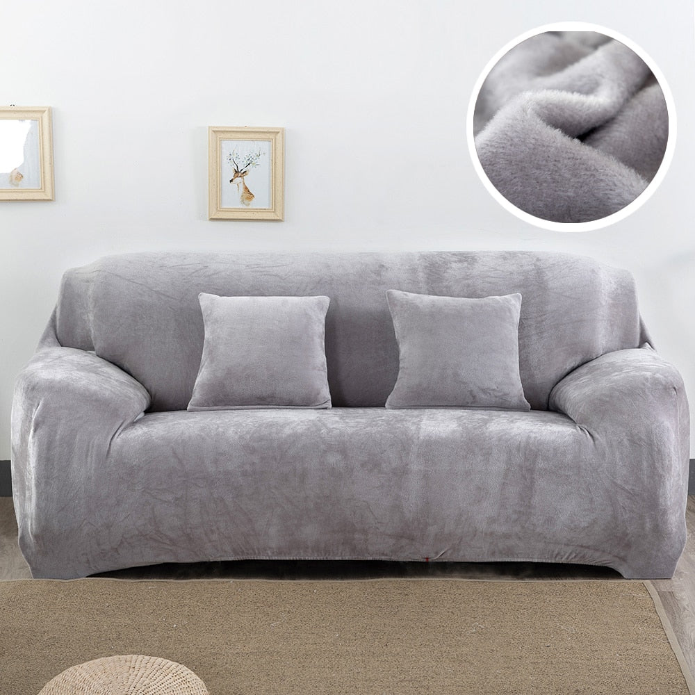 Plush Thicken Sofa Cover Stretch Corner Elastic Couch Covers Blankets Sectional Slipcover Decor 1/2/3/4 Seater L Shape Seat Slipcovers Settee Covers - Image 11