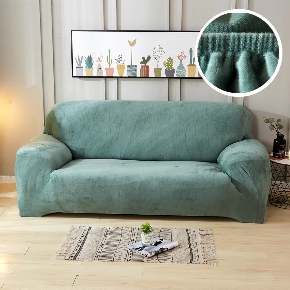 Plush Thicken Sofa Cover Stretch Corner Elastic Couch Covers Blankets Sectional Slipcover Decor 1/2/3/4 Seater L Shape Seat Slipcovers Settee Covers - Image 12