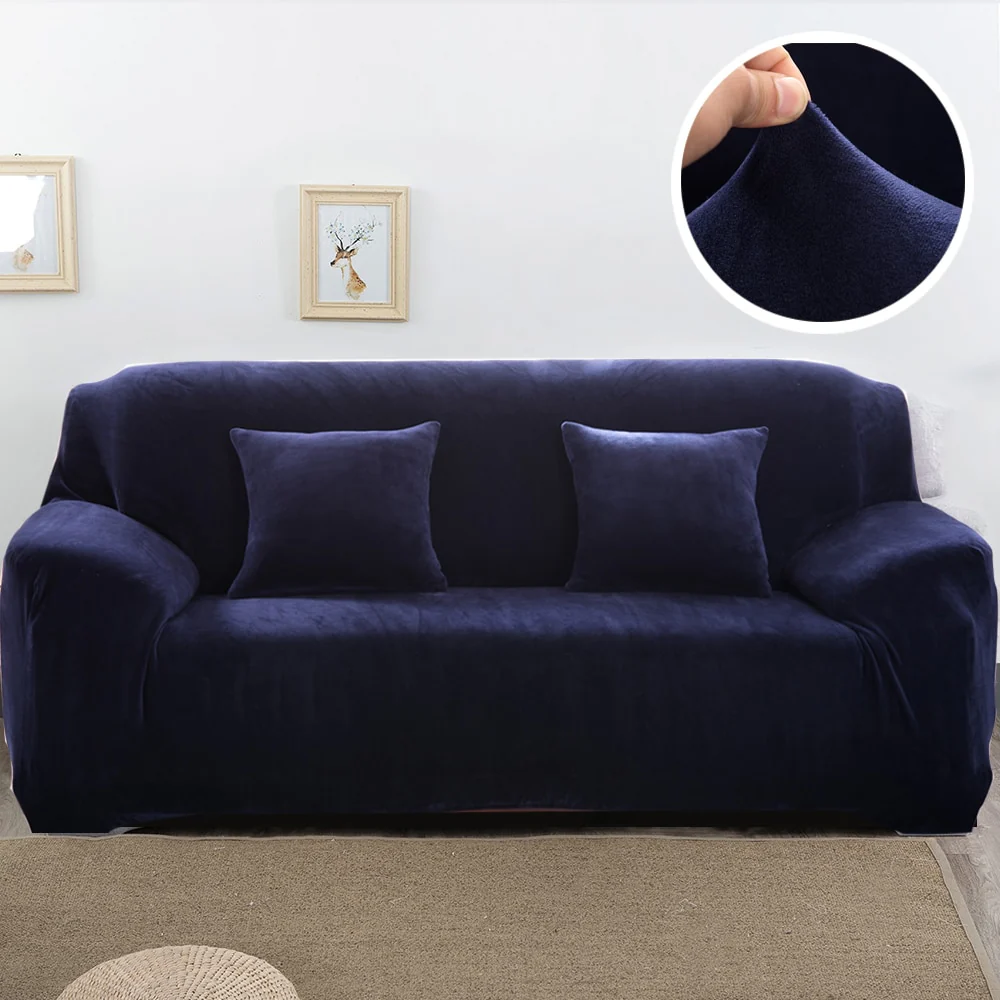 Plush Thicken Sofa Cover Stretch Corner Elastic Couch Covers Blankets Sectional Slipcover Decor 1/2/3/4 Seater L Shape Seat Slipcovers Settee Covers - Image 13