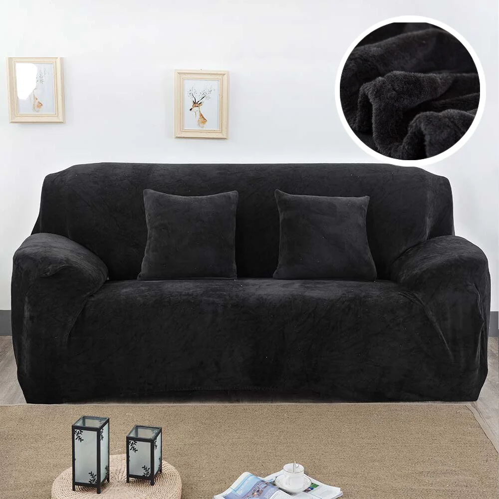 Plush Thicken Sofa Cover Stretch Corner Elastic Couch Covers Blankets Sectional Slipcover Decor 1/2/3/4 Seater L Shape Seat Slipcovers Settee Covers - Image 14