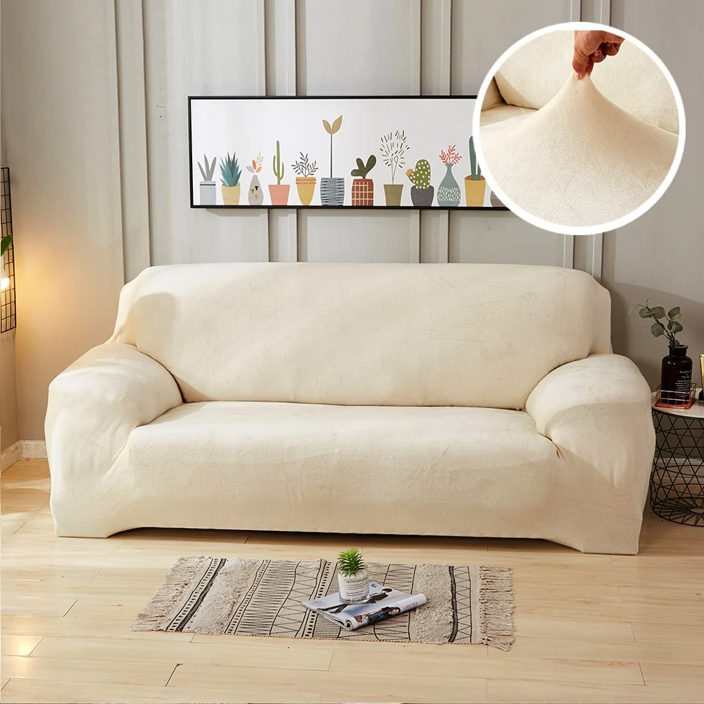 Plush Thicken Sofa Cover Stretch Corner Elastic Couch Covers Blankets Sectional Slipcover Decor 1/2/3/4 Seater L Shape Seat Slipcovers Settee Covers - Image 15