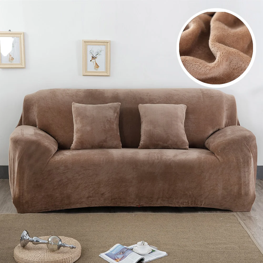 Plush Thicken Sofa Cover Stretch Corner Elastic Couch Covers Blankets Sectional Slipcover Decor 1/2/3/4 Seater L Shape Seat Slipcovers Settee Covers - Image 16