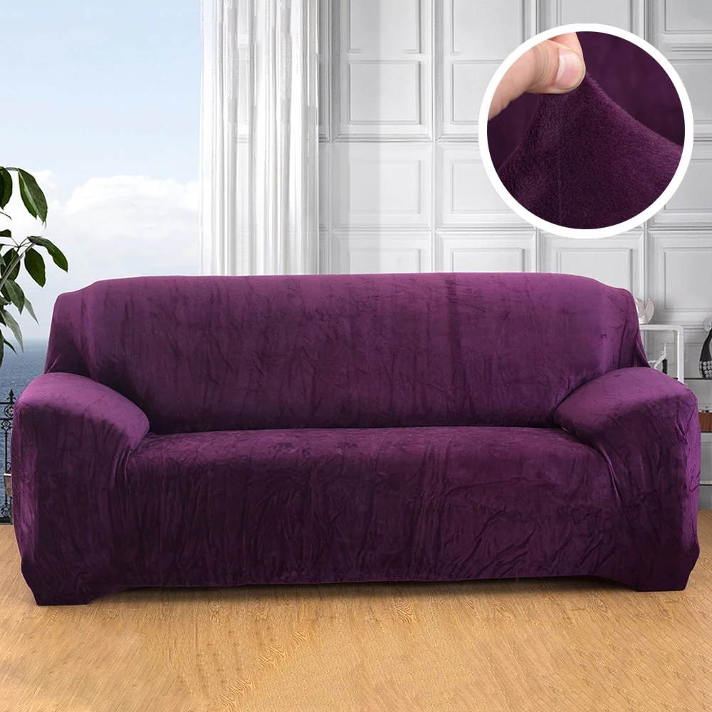 Plush Thicken Sofa Cover Stretch Corner Elastic Couch Covers Blankets Sectional Slipcover Decor 1/2/3/4 Seater L Shape Seat Slipcovers Settee Covers - Image 17