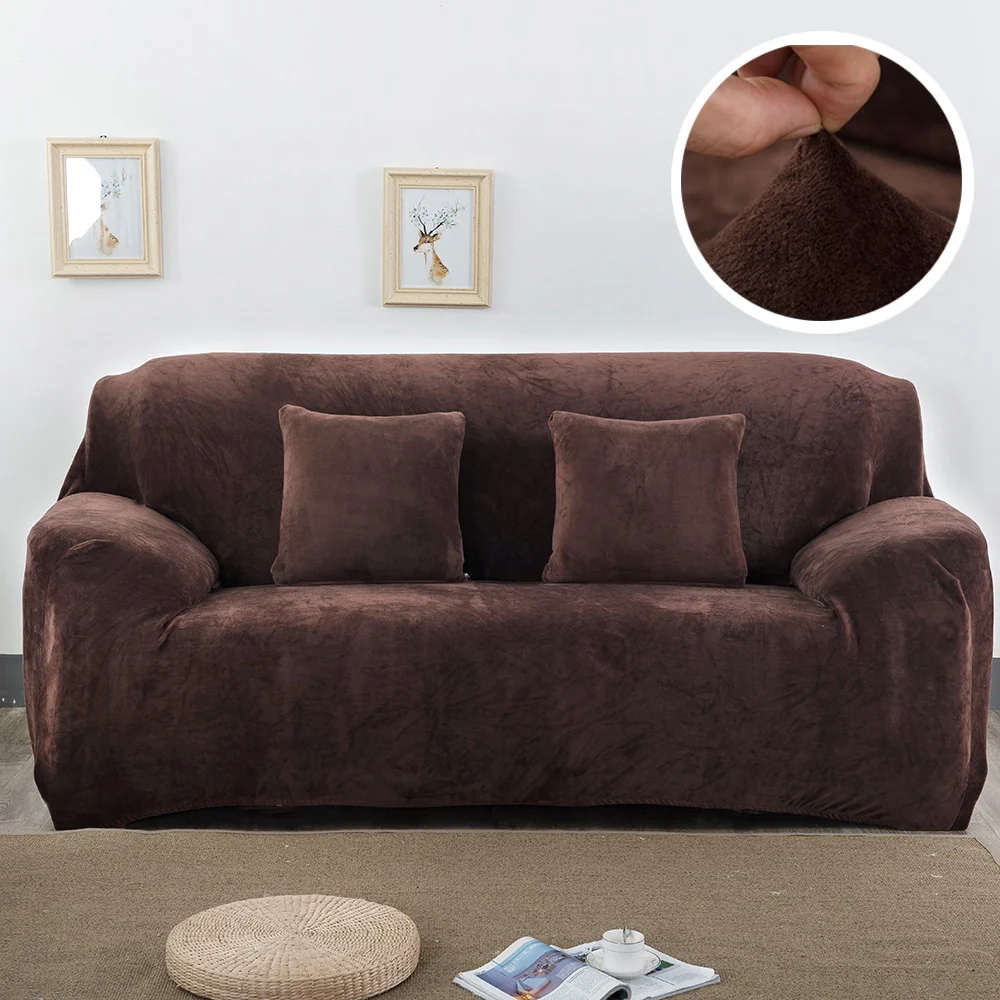 Plush Thicken Sofa Cover Stretch Corner Elastic Couch Covers Blankets Sectional Slipcover Decor 1/2/3/4 Seater L Shape Seat Slipcovers Settee Covers - Image 18