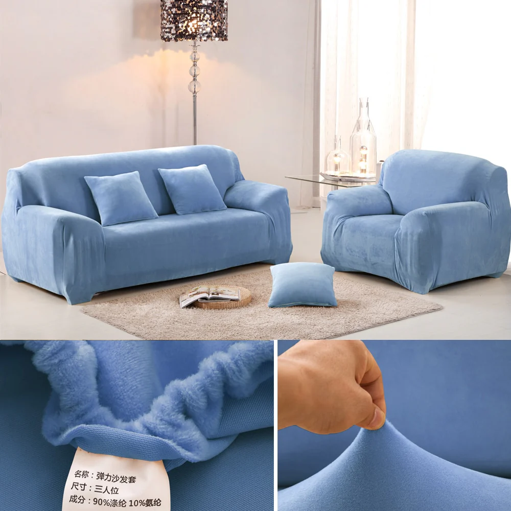 Plush Thicken Sofa Cover Stretch Corner Elastic Couch Covers Blankets Sectional Slipcover Decor 1/2/3/4 Seater L Shape Seat Slipcovers Settee Covers - Image 20