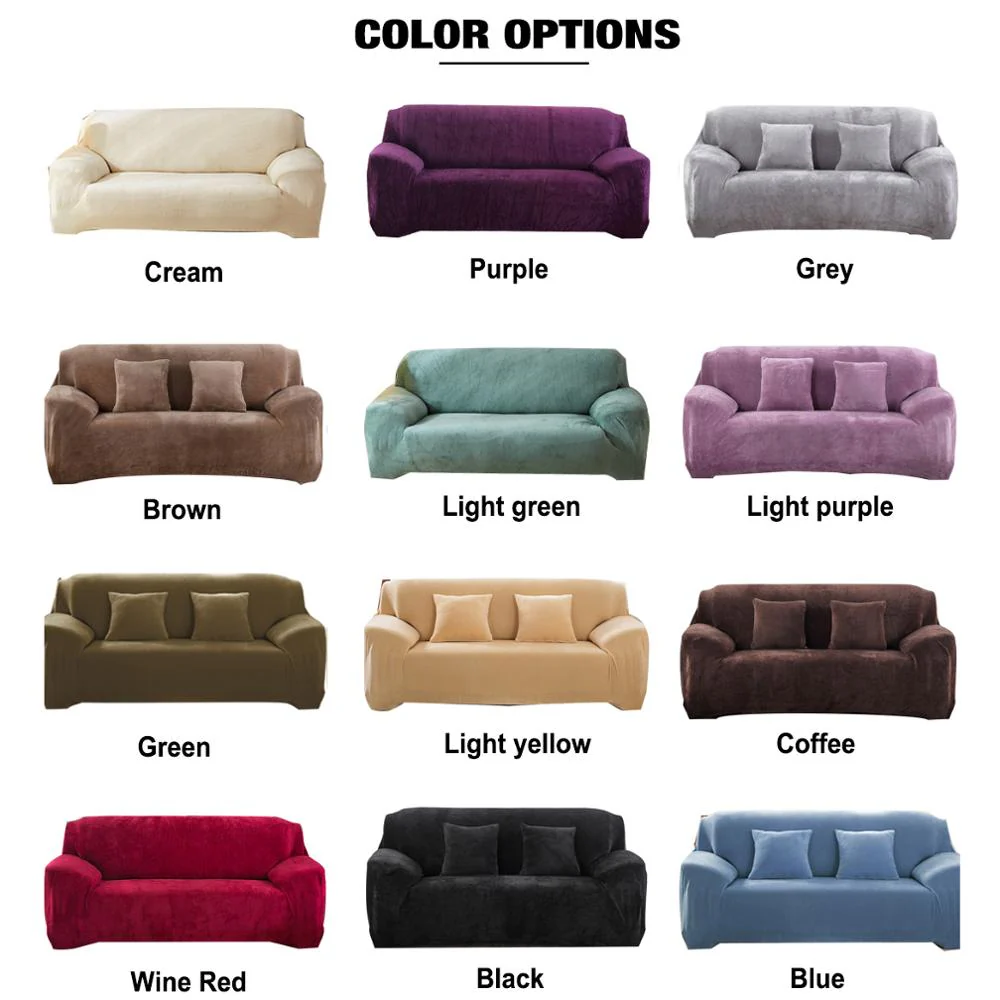 Plush Thicken Sofa Cover Stretch Corner Elastic Couch Covers Blankets Sectional Slipcover Decor 1/2/3/4 Seater L Shape Seat Slipcovers Settee Covers - Image 6