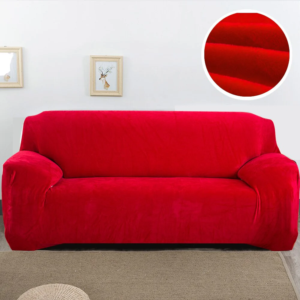 Plush Thicken Sofa Cover Stretch Corner Elastic Couch Covers Blankets Sectional Slipcover Decor 1/2/3/4 Seater L Shape Seat Slipcovers Settee Covers - Image 8