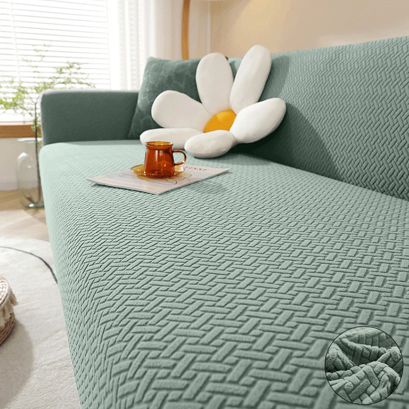 Polar Fleece Jacquard Elastic Sofa Covers ArmChair Sofa Couch Slipcovers Chair Protector L Shaped 1/2/3/4 Seater - Image 12