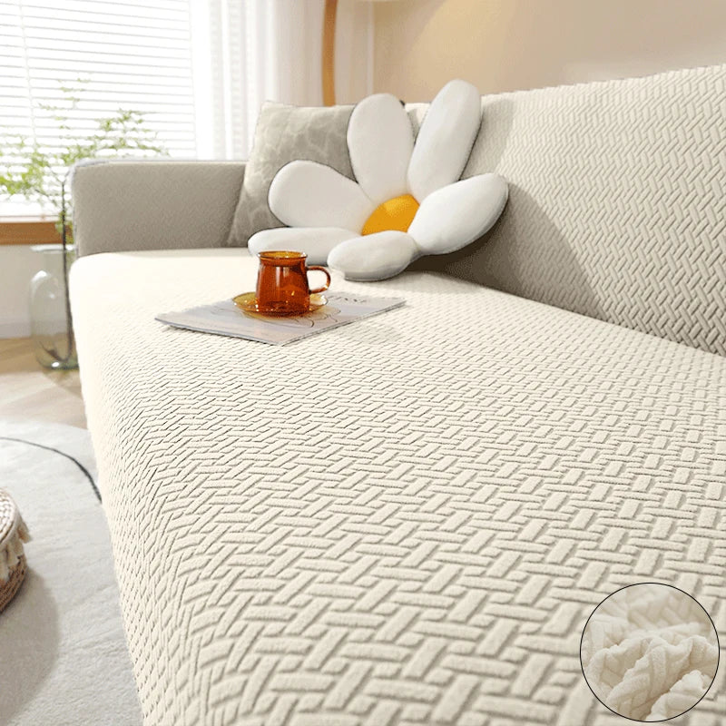 Polar Fleece Jacquard Elastic Sofa Covers ArmChair Sofa Couch Slipcovers Chair Protector L Shaped 1/2/3/4 Seater - Image 7