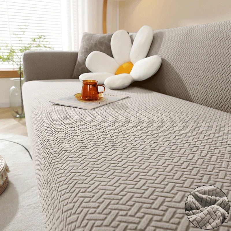 Polar Fleece Jacquard Elastic Sofa Covers ArmChair Sofa Couch Slipcovers Chair Protector L Shaped 1/2/3/4 Seater - Image 8