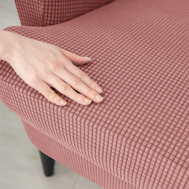 Polar Fleece Wing Back Chair Covers Elastic Sofa Slipcover with Seat Cushion Cover Sloping Anti-dirty Armchair Sofa Covers - Image 6