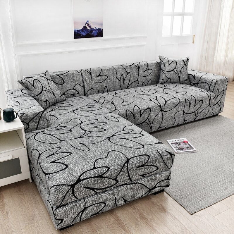 Printed L Shape Sofa Covers for Living Room L Shaped Sofa Protector Anti-dust Elastic Stretch Covers for Corner Sofa Cover - Image 11