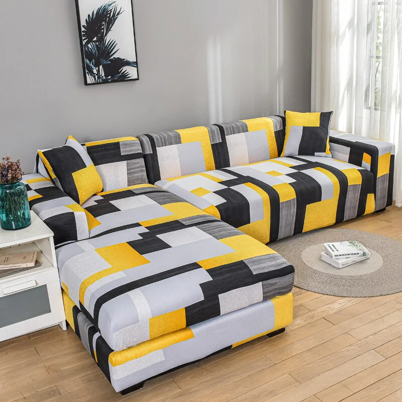 Printed L Shape Sofa Covers for Living Room L Shaped Sofa Protector Anti-dust Elastic Stretch Covers for Corner Sofa Cover - Image 21