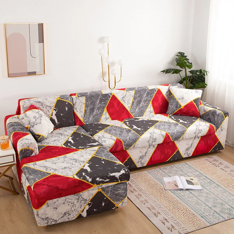 Printed L Shape Sofa Covers for Living Room L Shaped Sofa Protector Anti-dust Elastic Stretch Covers for Corner Sofa Cover - Image 22