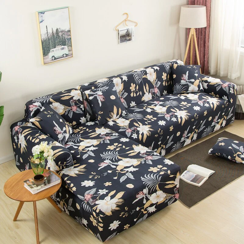 Printed L Shape Sofa Covers for Living Room L Shaped Sofa Protector Anti-dust Elastic Stretch Covers for Corner Sofa Cover - Image 25