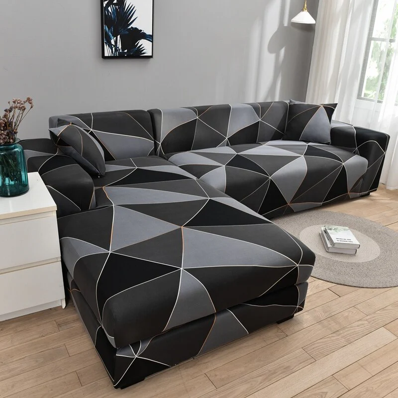 Printed L Shape Sofa Covers for Living Room L Shaped Sofa Protector Anti-dust Elastic Stretch Covers for Corner Sofa Cover - Image 7