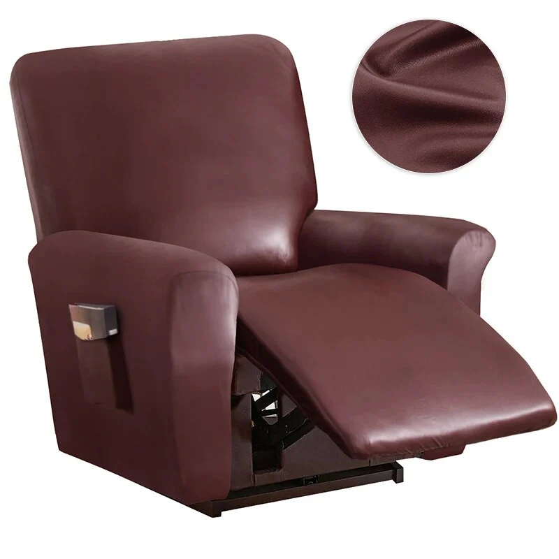 PU Leather 1/2/3/4 Seat Recliner Sofa Cover Water And Oil Proof Elastic PU Fabric High Quality Luxury Modern Style Slipcover - Image 12