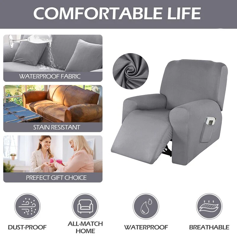 Recliner Cover Waterproof Recliner Chair Cover Lazy Boy Recliner Sofa Covers High Stretch Slipcover 1 Seater Sofa Cover For Living Room Home - Image 4