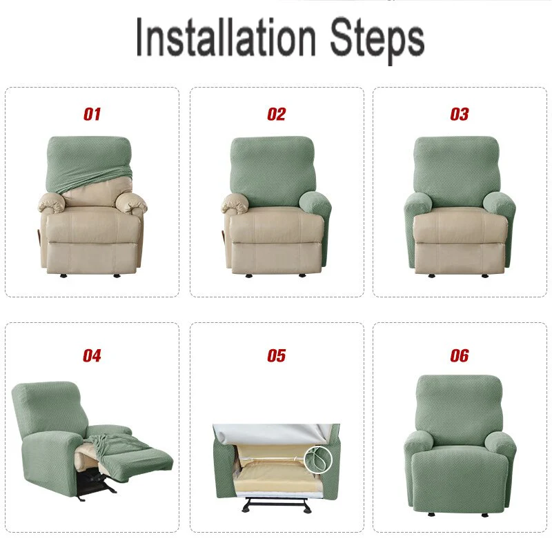 Recliner Sofa Cover Armchair Case UK Sofa Cover Anti-Dust Non-Slip Lazy Boy Chair Cover Solid Color Universal Seat Cover 1 Peice - Image 5