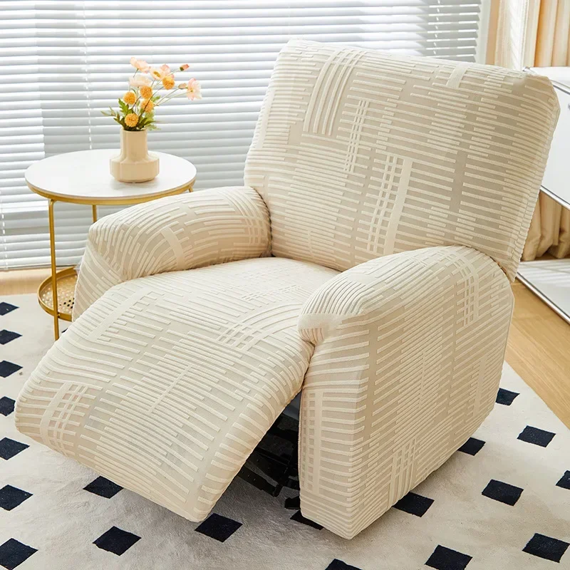 Recliner Sofa Cover for Living Room 4 Pieces Reclining Chair Cover Jacquard Armchair Covers Stretch Couch Slipcovers - Image 8
