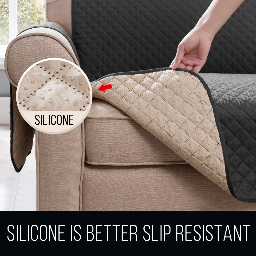 Sectional Sofa Couch Cover Pet Dog Kids Mat Stretch Elastic Recliner Sofa Cover Furniture Protector Water Resistance Anti-Slip - Image 3