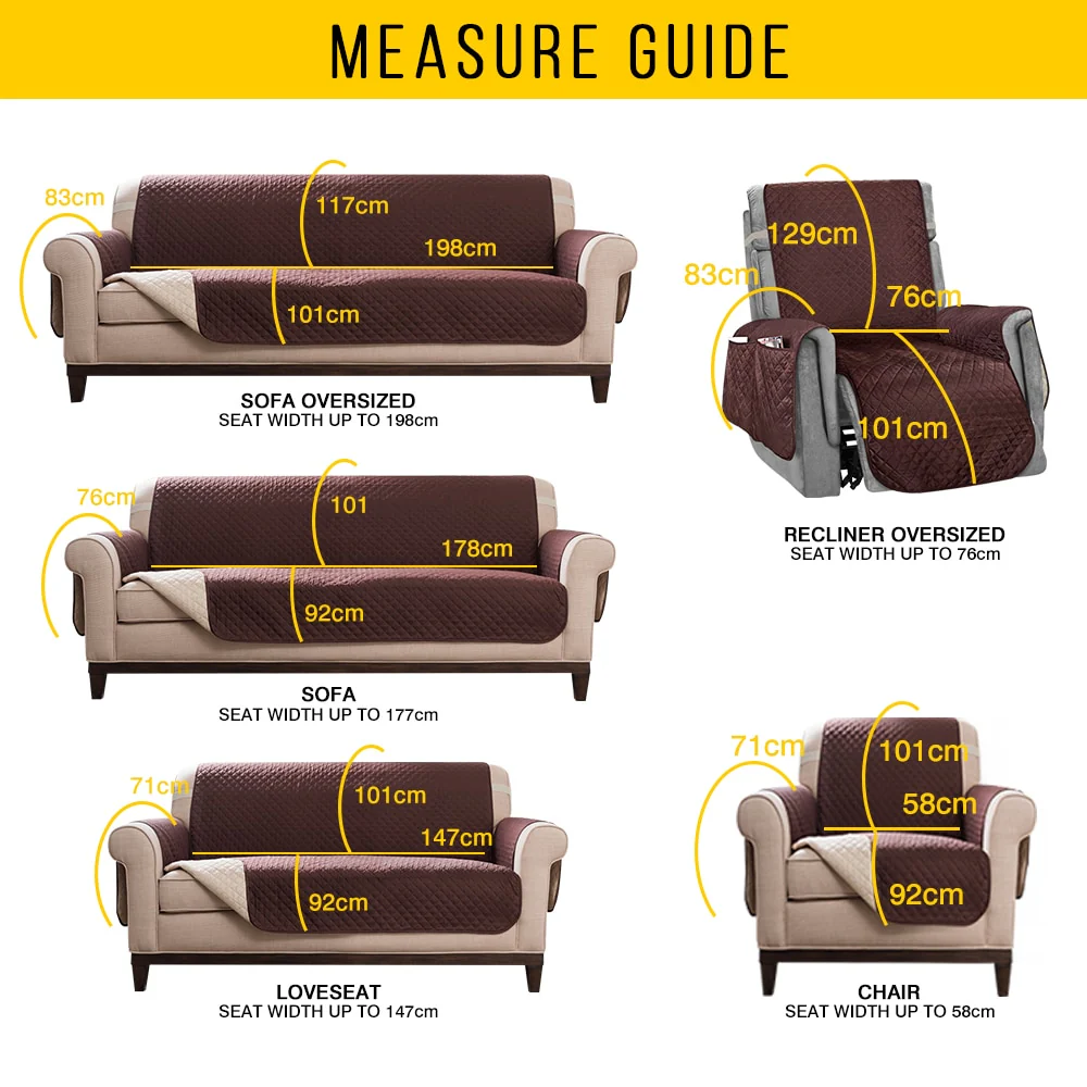 Sectional Sofa Couch Cover Pet Dog Kids Mat Stretch Elastic Recliner Sofa Cover Furniture Protector Water Resistance Anti-Slip - Image 6