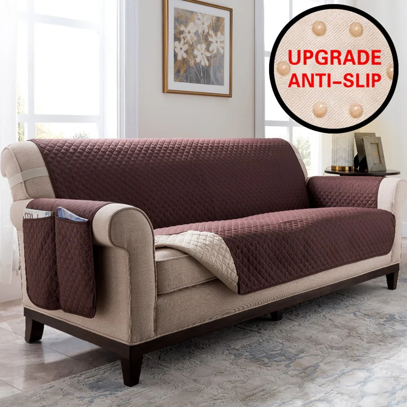 Sectional Sofa Couch Cover Pet Dog Kids Mat Stretch Elastic Recliner Sofa Cover Furniture Protector Water Resistance Anti-Slip - Image 7