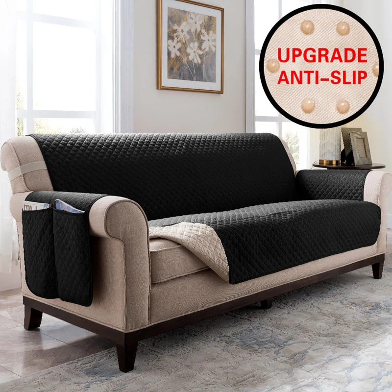Sectional Sofa Couch Cover Pet Dog Kids Mat Stretch Elastic Recliner Sofa Cover Furniture Protector Water Resistance Anti-Slip - Image 9
