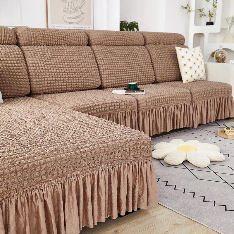 Seersucker Elastic Sofa Seat Cushion Covers for Living Room Stretch Sofa Covers Pets Kids Couch Slipcover Protector - Image 16