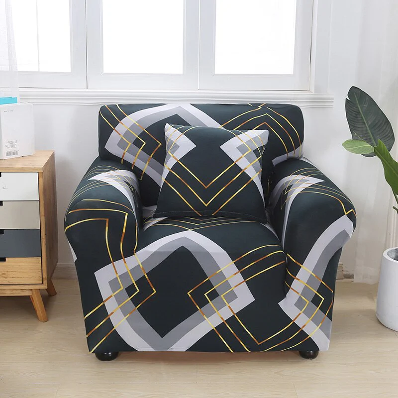 Single Sofa Chair Slipcovers Armchair Decoration 1 2 3 4 Seater Elastic Spandex Sofa Cover Stretch Floral Printed Elastic Sofa Cover L-Style Covers - Image 11
