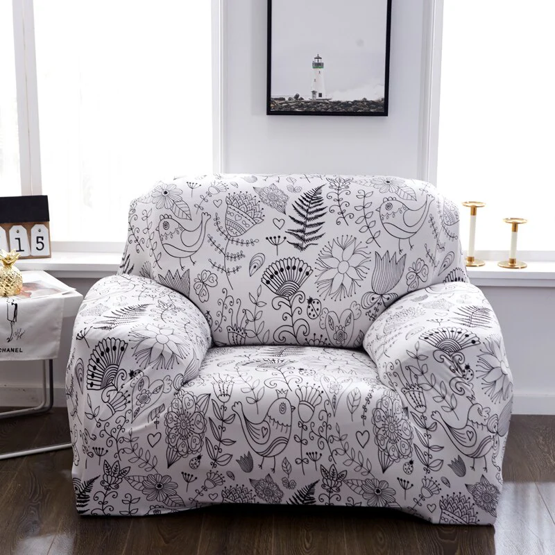 Single Sofa Chair Slipcovers Armchair Decoration 1 2 3 4 Seater Elastic Spandex Sofa Cover Stretch Floral Printed Elastic Sofa Cover L-Style Covers - Image 29