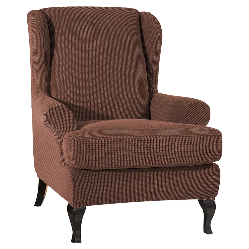 Sloping Arm Wing Back Chair Cover Elastic Armchair Wingback Chair Wing Back Chair Cover Stretch Protector SlipCover Protector King Back Chair Covers - Image 15