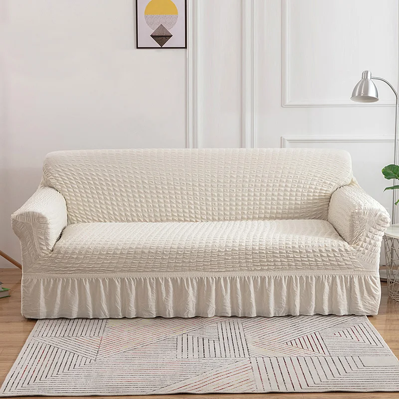 Sofa Slipcovers with Skirt Easy Fitted Sofa Cover for Living Room Couch Cover Washable High Elastic Durable Seersucker Fabric - Image 10