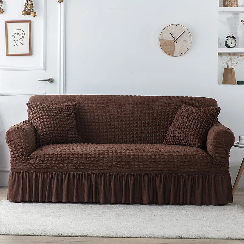 Sofa Slipcovers with Skirt Easy Fitted Sofa Cover for Living Room Couch Cover Washable High Elastic Durable Seersucker Fabric - Image 11