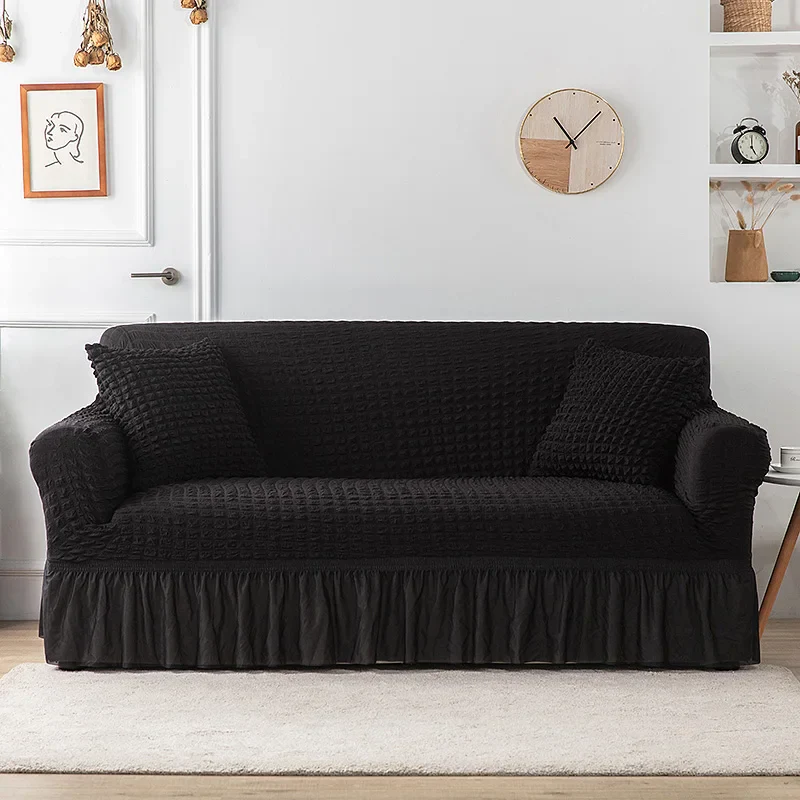 Sofa Slipcovers with Skirt Easy Fitted Sofa Cover for Living Room Couch Cover Washable High Elastic Durable Seersucker Fabric - Image 12