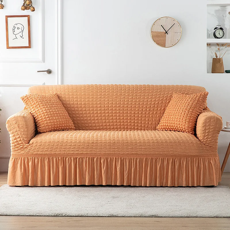 Sofa Slipcovers with Skirt Easy Fitted Sofa Cover for Living Room Couch Cover Washable High Elastic Durable Seersucker Fabric - Image 13