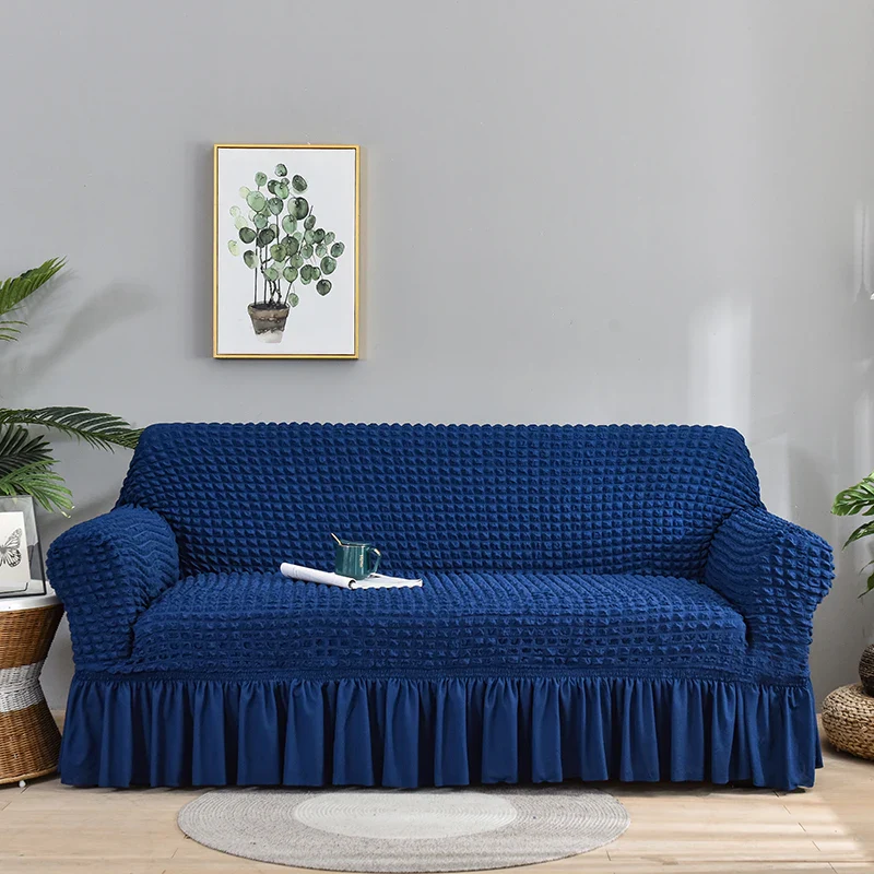 Sofa Slipcovers with Skirt Easy Fitted Sofa Cover for Living Room Couch Cover Washable High Elastic Durable Seersucker Fabric - Image 14
