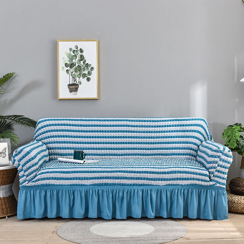 Sofa Slipcovers with Skirt Easy Fitted Sofa Cover for Living Room Couch Cover Washable High Elastic Durable Seersucker Fabric - Image 16