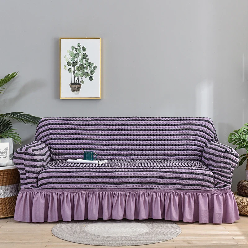 Sofa Slipcovers with Skirt Easy Fitted Sofa Cover for Living Room Couch Cover Washable High Elastic Durable Seersucker Fabric - Image 17
