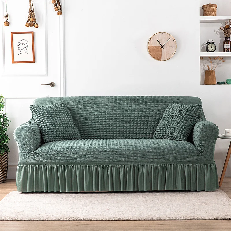 Sofa Slipcovers with Skirt Easy Fitted Sofa Cover for Living Room Couch Cover Washable High Elastic Durable Seersucker Fabric - Image 19