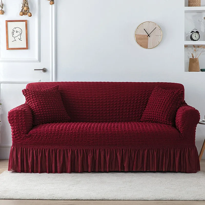 Sofa Slipcovers with Skirt Easy Fitted Sofa Cover for Living Room Couch Cover Washable High Elastic Durable Seersucker Fabric - Image 20