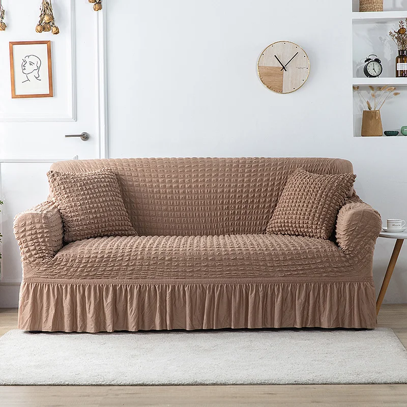 Sofa Slipcovers with Skirt Easy Fitted Sofa Cover for Living Room Couch Cover Washable High Elastic Durable Seersucker Fabric - Image 21