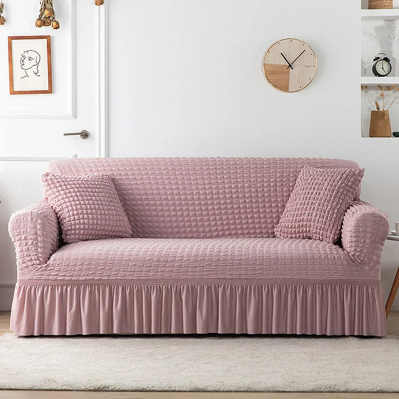 Sofa Slipcovers with Skirt Easy Fitted Sofa Cover for Living Room Couch Cover Washable High Elastic Durable Seersucker Fabric - Image 22